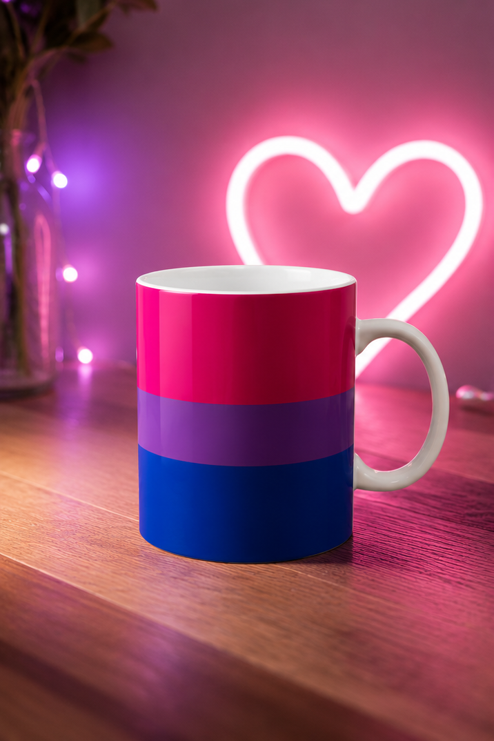 Bisexual Pride Mug | Bisexual Flag Coffee Cup | LGBTQ+ Pride Gift | Queer Community Mug