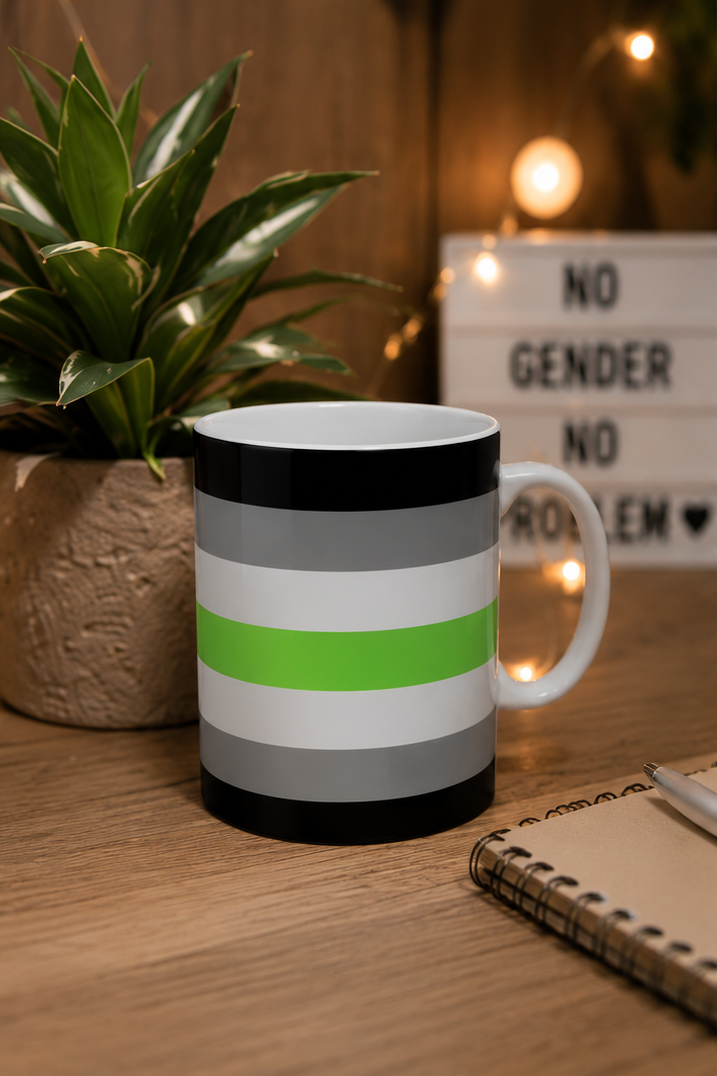 Agender Pride Mug | Agender Flag Coffee Cup | LGBTQ+ Pride Gift | Queer Community Mug