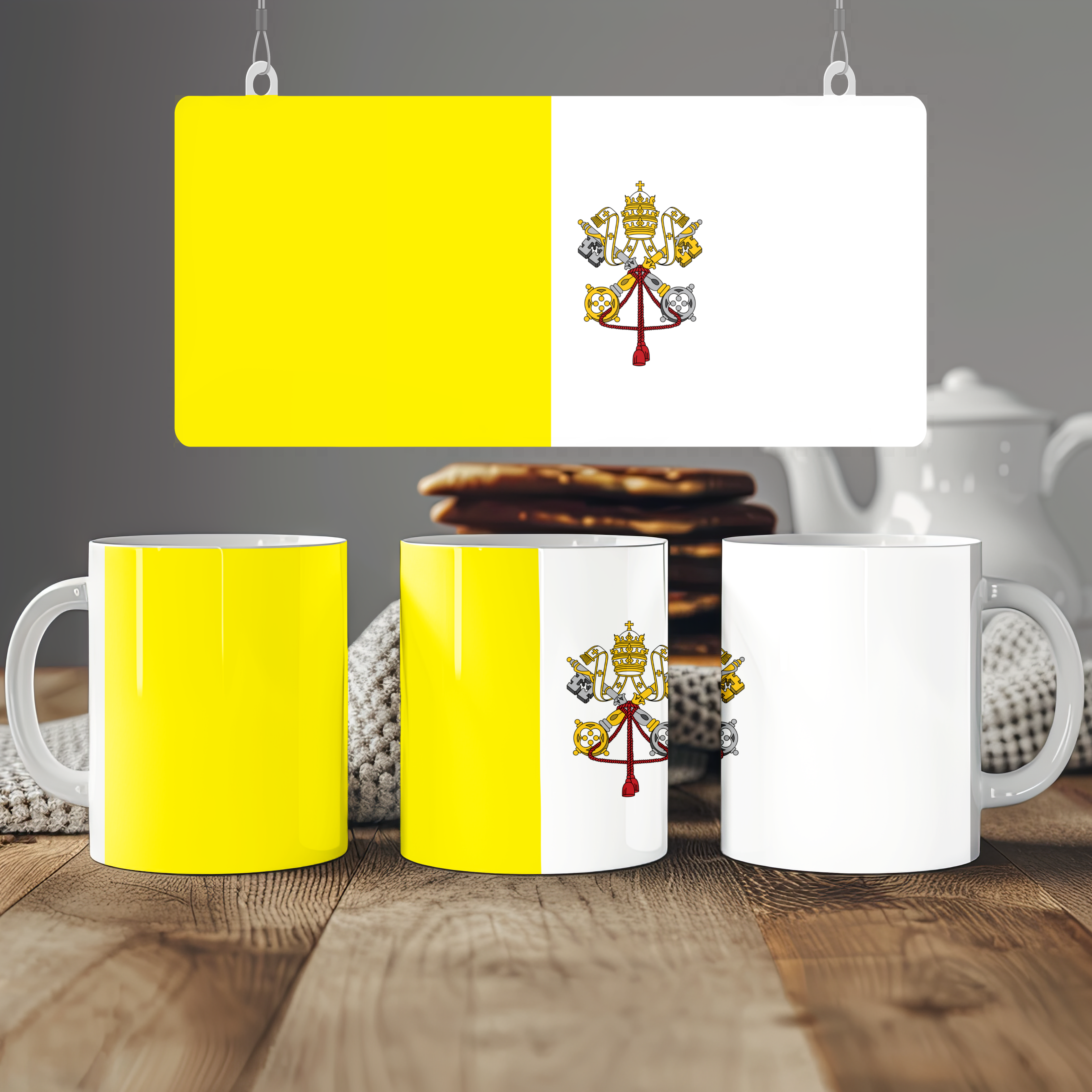 Vatican City Flag Mug | Patriotic Coffee Cup | Gift for Expats, Vatican City Heritage & Travelers