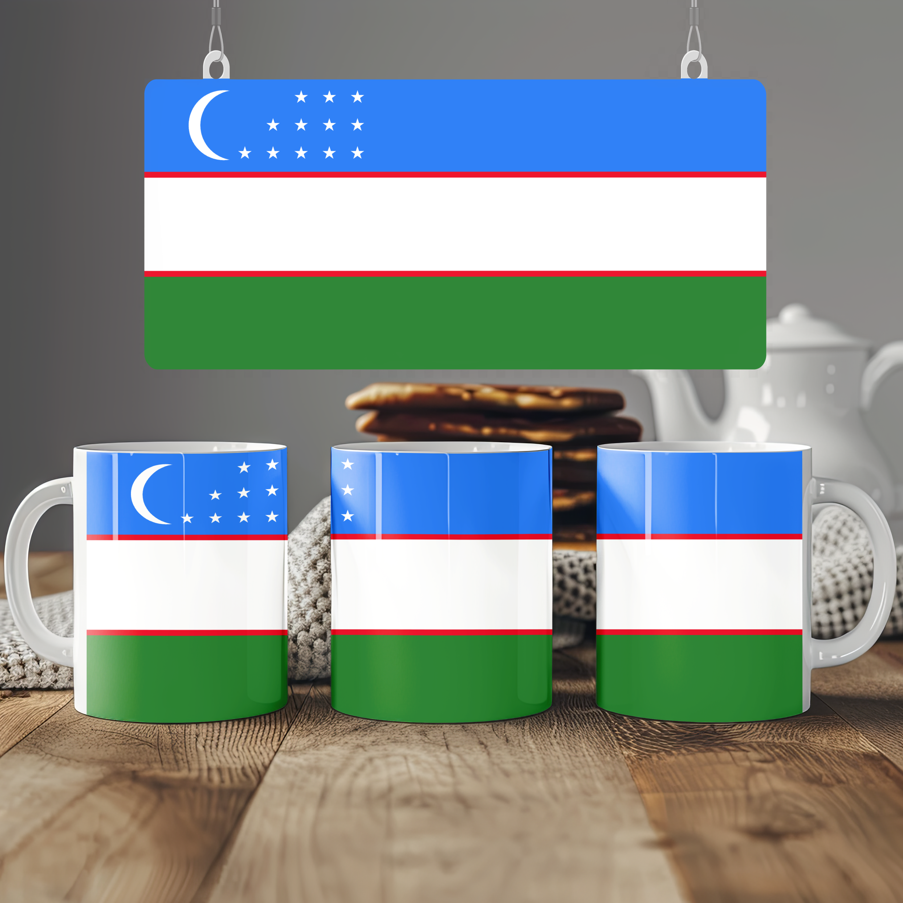 Uzbekistan Flag Mug | Patriotic Coffee Cup | Gift for Expats, Uzbekistan Heritage & Travelers
