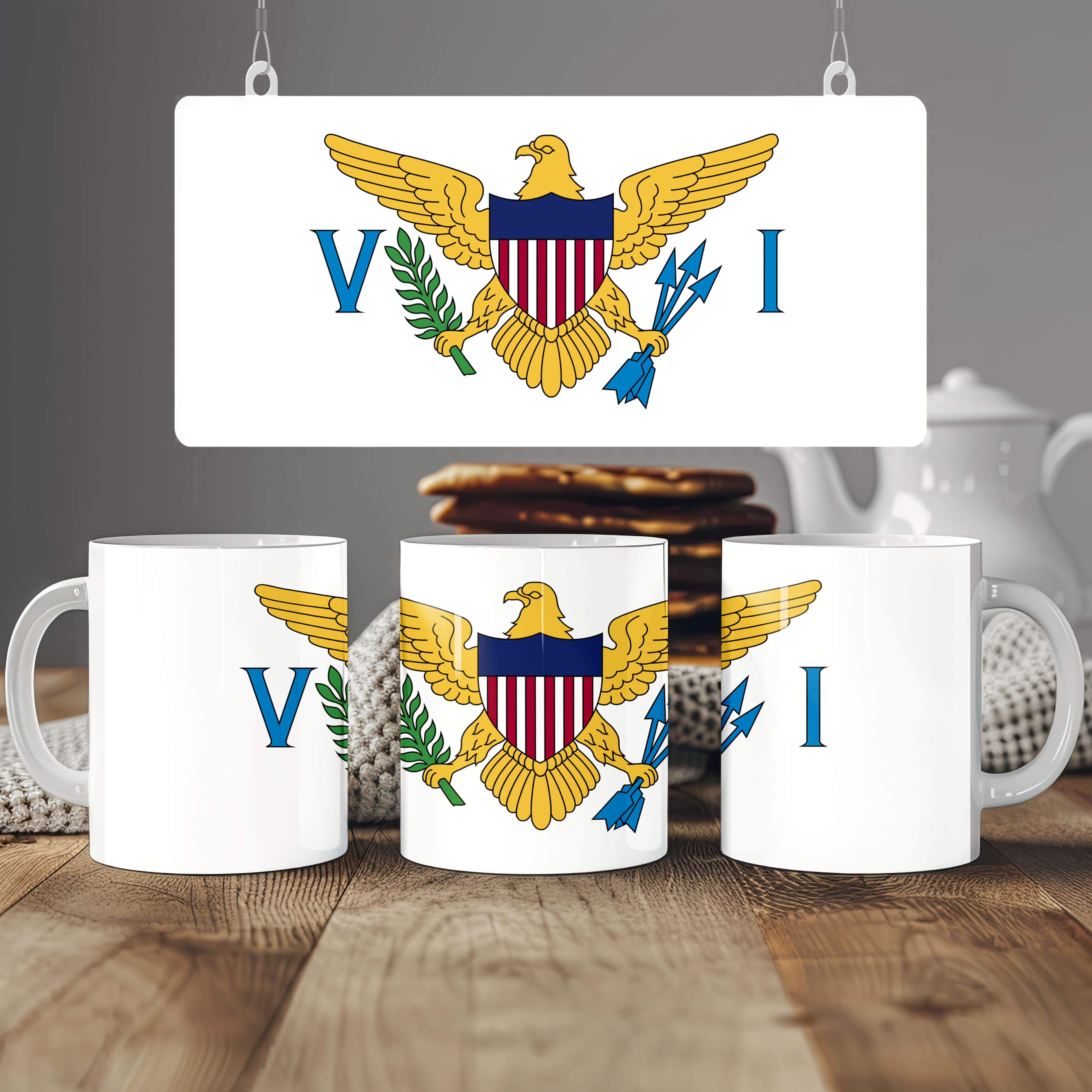 United States Virgin Islands Flag Mug | Patriotic Coffee Cup | Gift for Expats, United States Virgin Islands Heritage & Travelers