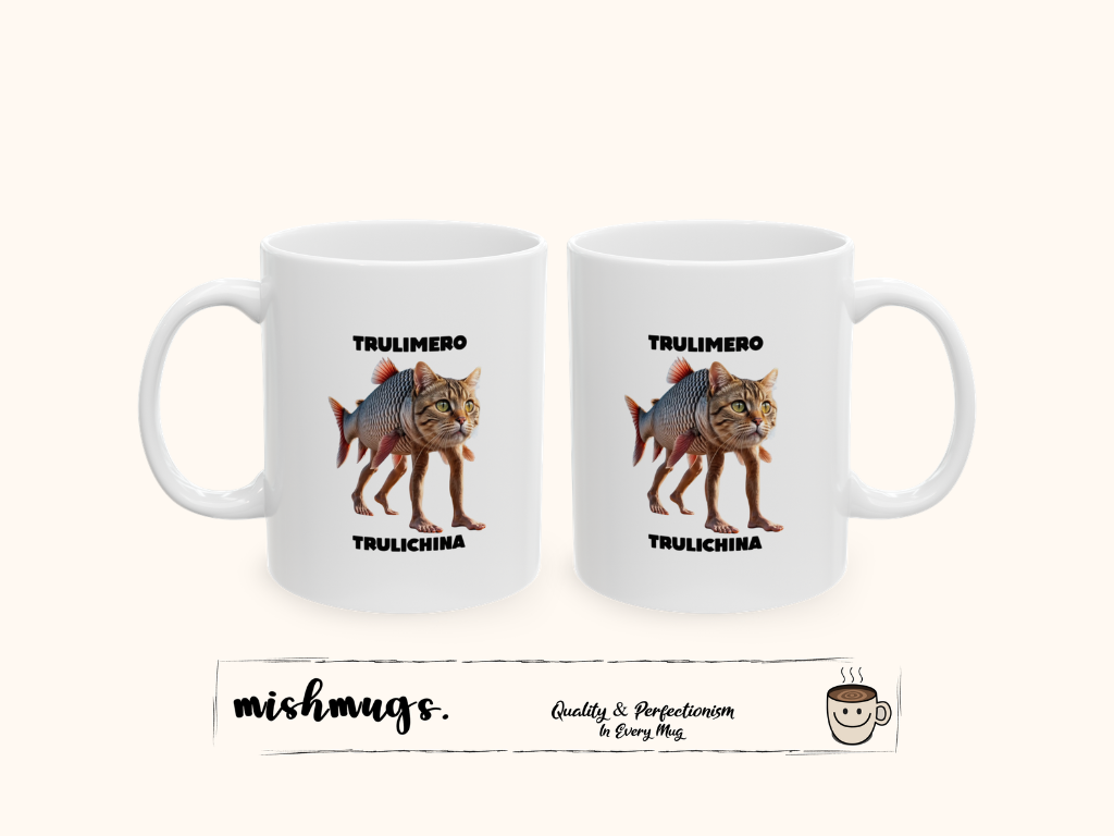 Trulimero Trulichina Mug | Italian Brainrot Mug | Funny Meme Coffee Mug | Viral TikTok Gift | Ceramic Coffee Cup