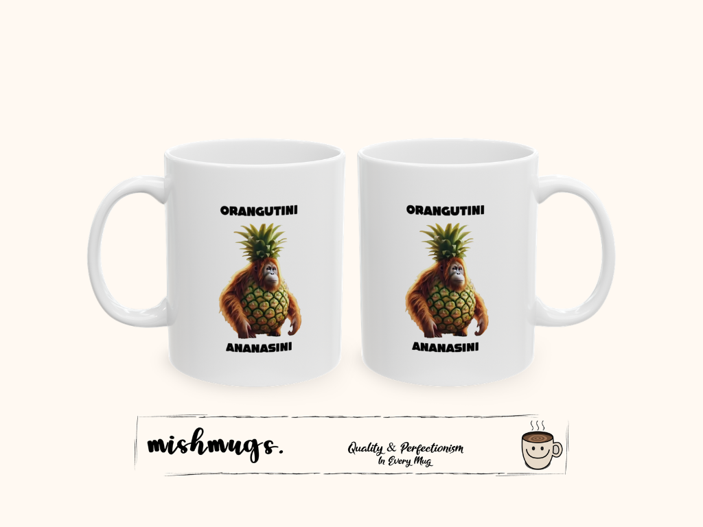 Orangutini Ananasini Mug | Italian Brainrot Mug | Funny Meme Coffee Mug | Viral TikTok Gift | Ceramic Coffee Cup