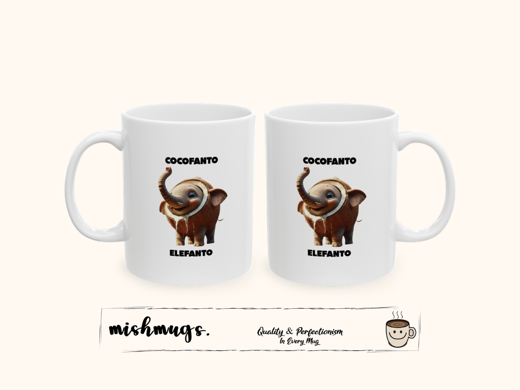 Cocofanto Elefanto Mug | Italian Brainrot Mug | Funny Meme Coffee Mug | Viral TikTok Gift | Ceramic Coffee Cup
