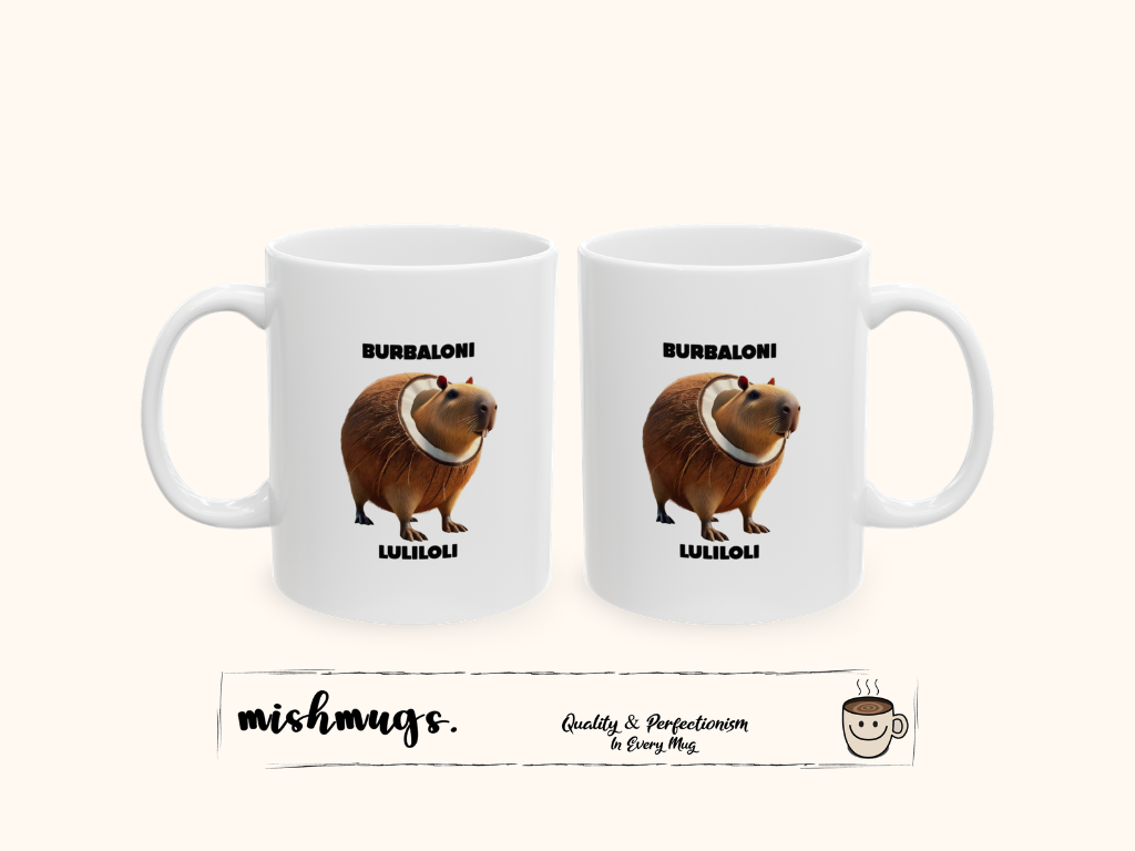 Burbaloni Luliloli Mug | Italian Brainrot Mug | Funny Meme Coffee Mug | Viral TikTok Gift | Ceramic Coffee Cup
