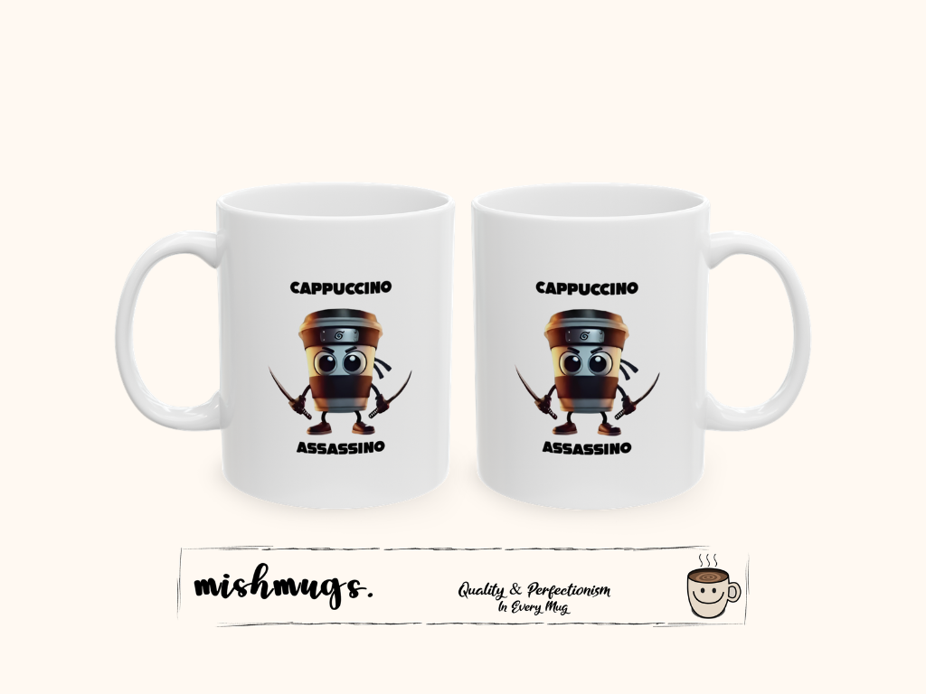 Cappuccino Assassino Mug | Italian Brainrot Mug | Funny Meme Coffee Mug | Viral TikTok Gift | Ceramic Coffee Cup