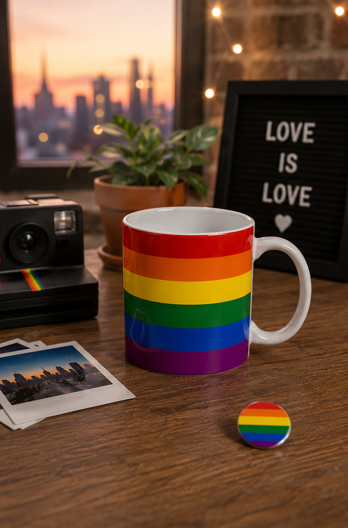 Traditional Pride Mug | Traditional Flag Coffee Cup | LGBTQ+ Pride Gift | Queer Community Mug