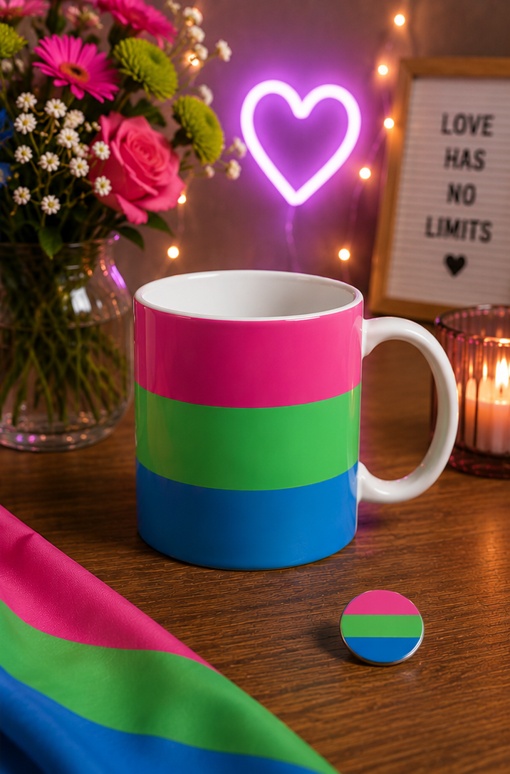 Polysexual Pride Mug | Polysexual Flag Coffee Cup | LGBTQ+ Pride Gift | Queer Community Mug