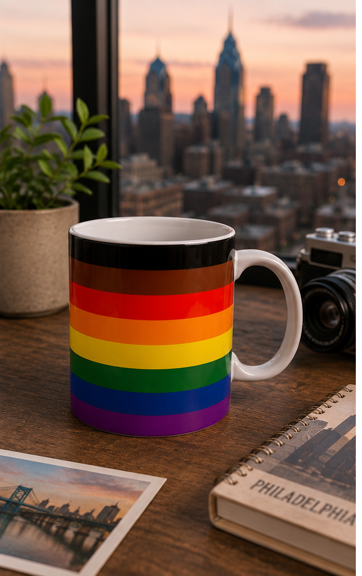 Philadelphia Pride Mug | Philadelphia Flag Coffee Cup | LGBTQ+ Pride Gift | Queer Community Mug