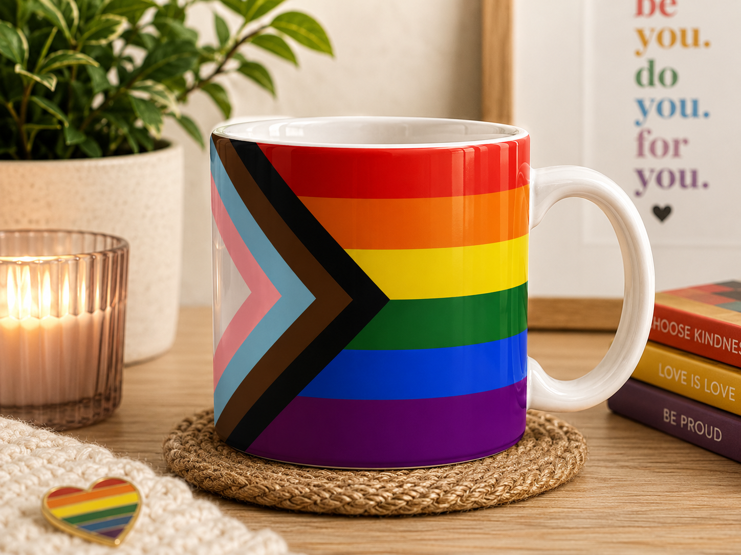 Progress Pride Mug | Progress Flag Coffee Cup | LGBTQ+ Pride Gift | Progress Community Mug