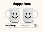 Happy Smile Mug Emoji Mug | Cute Minimalist Coffee Mug | Funny Ceramic Mug | Aesthetic Gift | Cute Coffee Cup