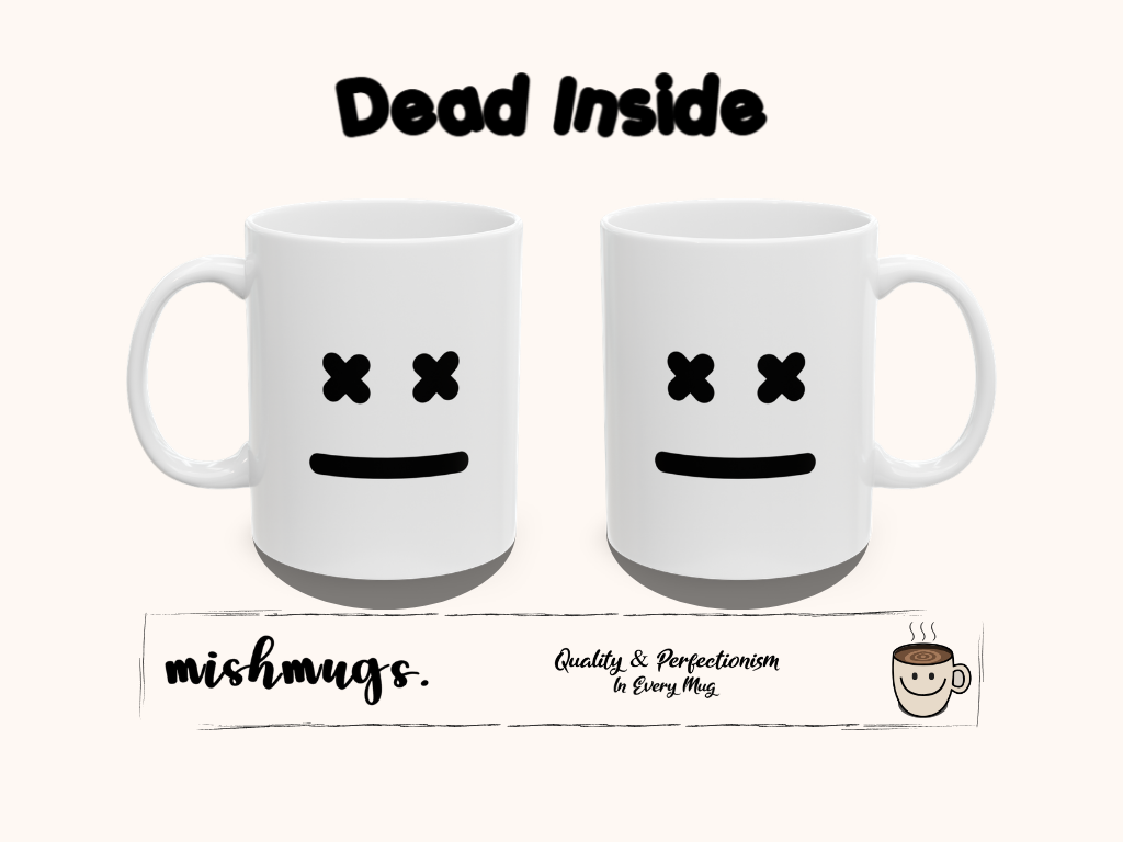 X Eyes Face Mug Emoji Mug | Cute Minimalist Coffee Mug | Funny Ceramic Mug | Aesthetic Gift | Cute Coffee Cup