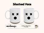 Shocked Face Mug Emoji Mug | Cute Minimalist Coffee Mug | Funny Ceramic Mug | Aesthetic Gift | Cute Coffee Cup