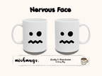 Nervous Face Mug Emoji Mug | Cute Minimalist Coffee Mug | Funny Ceramic Mug | Aesthetic Gift | Cute Coffee Cup