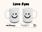 Heart Eyes Smile Mug Emoji Mug | Cute Minimalist Coffee Mug | Funny Ceramic Mug | Aesthetic Gift | Cute Coffee Cup