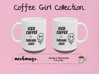 iced coffee = survival juice Mug | Funny Coffee Mug | Iced Coffee Lover Gift | Cute Coffee Cup | Coffee Addict Mug | Ceramic Mug