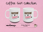 caffeine & chaos Mug | Funny Coffee Mug | Iced Coffee Lover Gift | Cute Coffee Cup | Coffee Addict Mug | Ceramic Mug