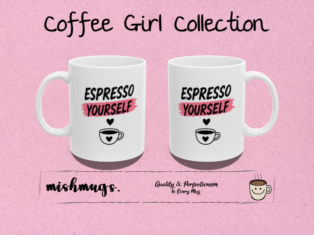 espresso yourself Mug | Funny Coffee Mug | Iced Coffee Lover Gift | Cute Coffee Cup | Coffee Addict Mug | Ceramic Mug