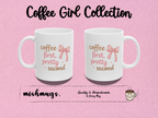 coffee first, pretty second Mug | Cute Girly Coffee Mug | Pink Aesthetic Coffee Cup | Coffee Lover Gift | Feminine Ceramic Mug