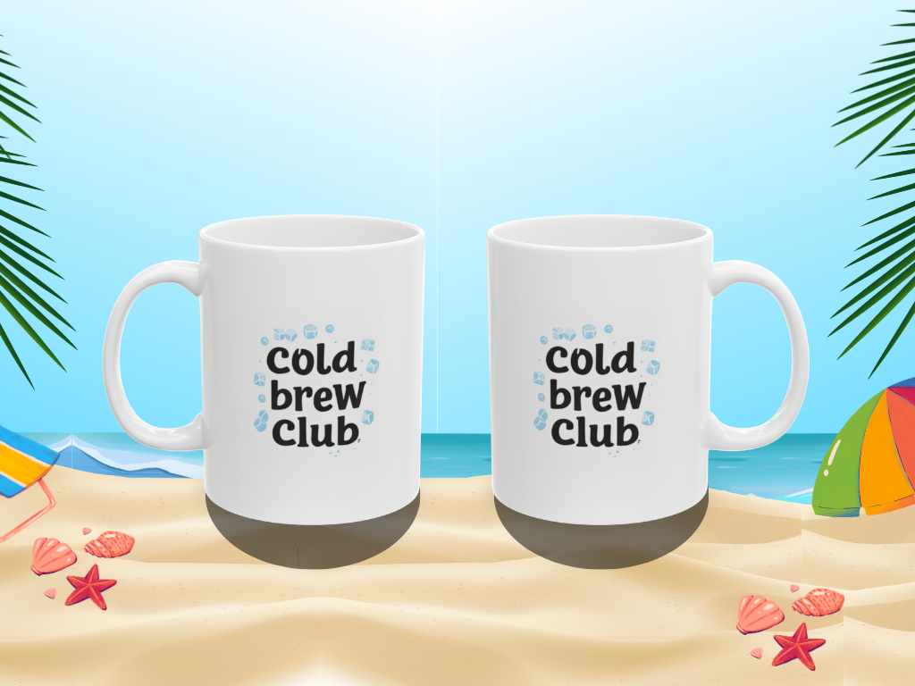 cold brew club Summer Mug | Cute Coffee Mug | Beach Coffee Cup | Iced Coffee Mug | Summer Gift | Ceramic Mug