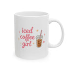iced coffee girl Mug | Cute Girly Coffee Mug | Pink Aesthetic Coffee Cup | Coffee Lover Gift | Feminine Ceramic Mug