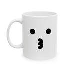 Kiss Face Mug Emoji Mug | Cute Minimalist Coffee Mug | Funny Ceramic Mug | Aesthetic Gift | Cute Coffee Cup