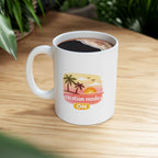 vacation mode ON Summer Mug | Cute Coffee Mug | Beach Coffee Cup | Iced Coffee Mug | Summer Gift | Ceramic Mug