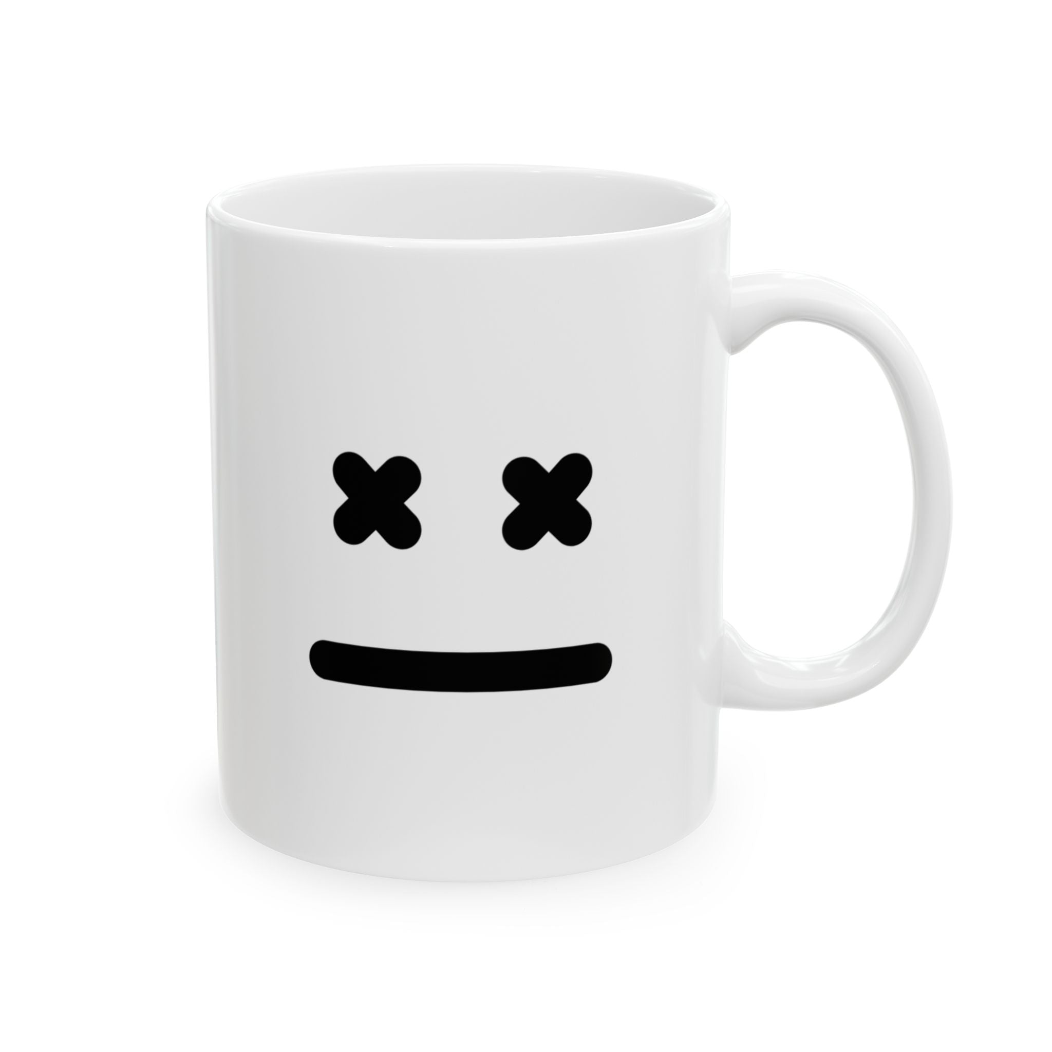 X Eyes Face Mug Emoji Mug | Cute Minimalist Coffee Mug | Funny Ceramic Mug | Aesthetic Gift | Cute Coffee Cup
