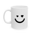 Heart Eyes Smile Mug Emoji Mug | Cute Minimalist Coffee Mug | Funny Ceramic Mug | Aesthetic Gift | Cute Coffee Cup