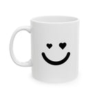Heart Eyes Smile Mug Emoji Mug | Cute Minimalist Coffee Mug | Funny Ceramic Mug | Aesthetic Gift | Cute Coffee Cup