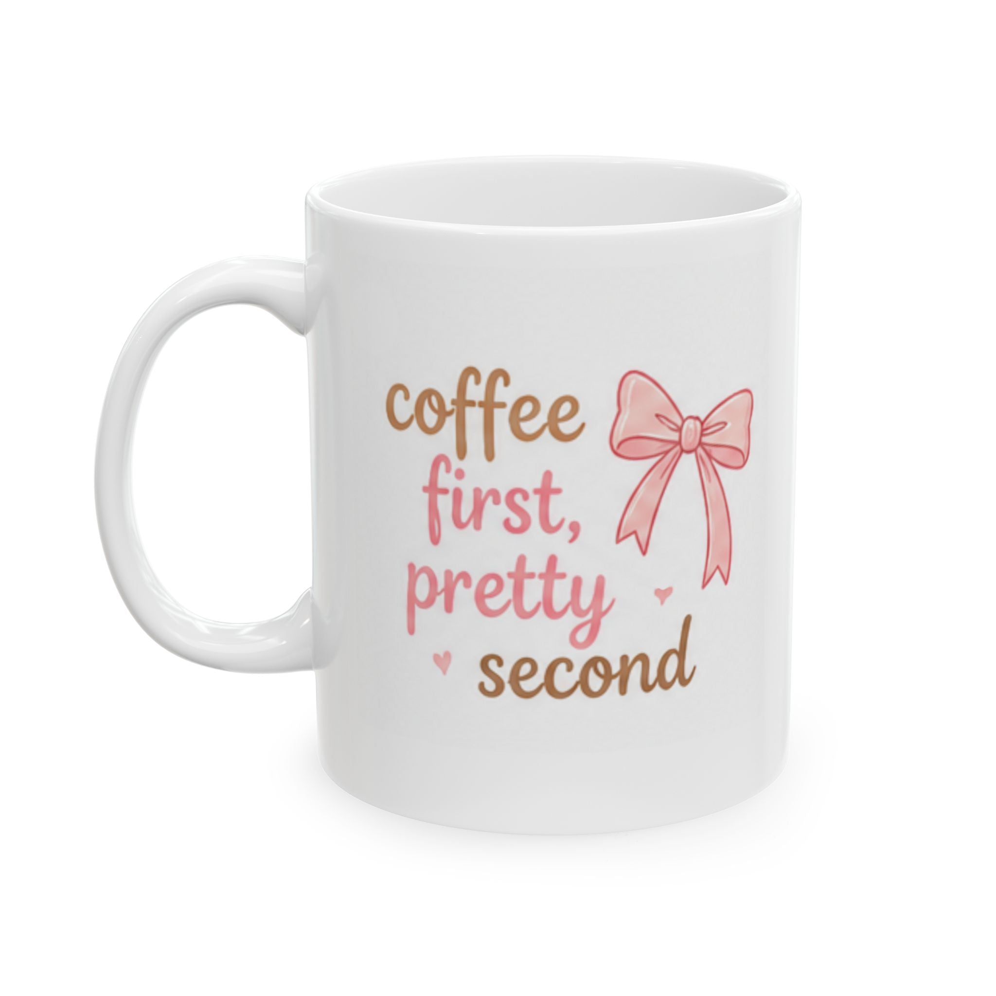 coffee first, pretty second Mug | Cute Girly Coffee Mug | Pink Aesthetic Coffee Cup | Coffee Lover Gift | Feminine Ceramic Mug