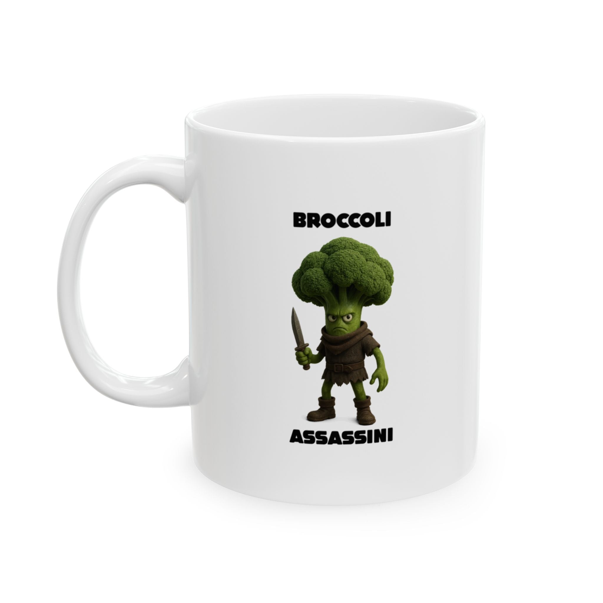 Broccoli Assassini Mug | Italian Brainrot Mug | Funny Meme Coffee Mug | Viral TikTok Gift | Ceramic Coffee Cup