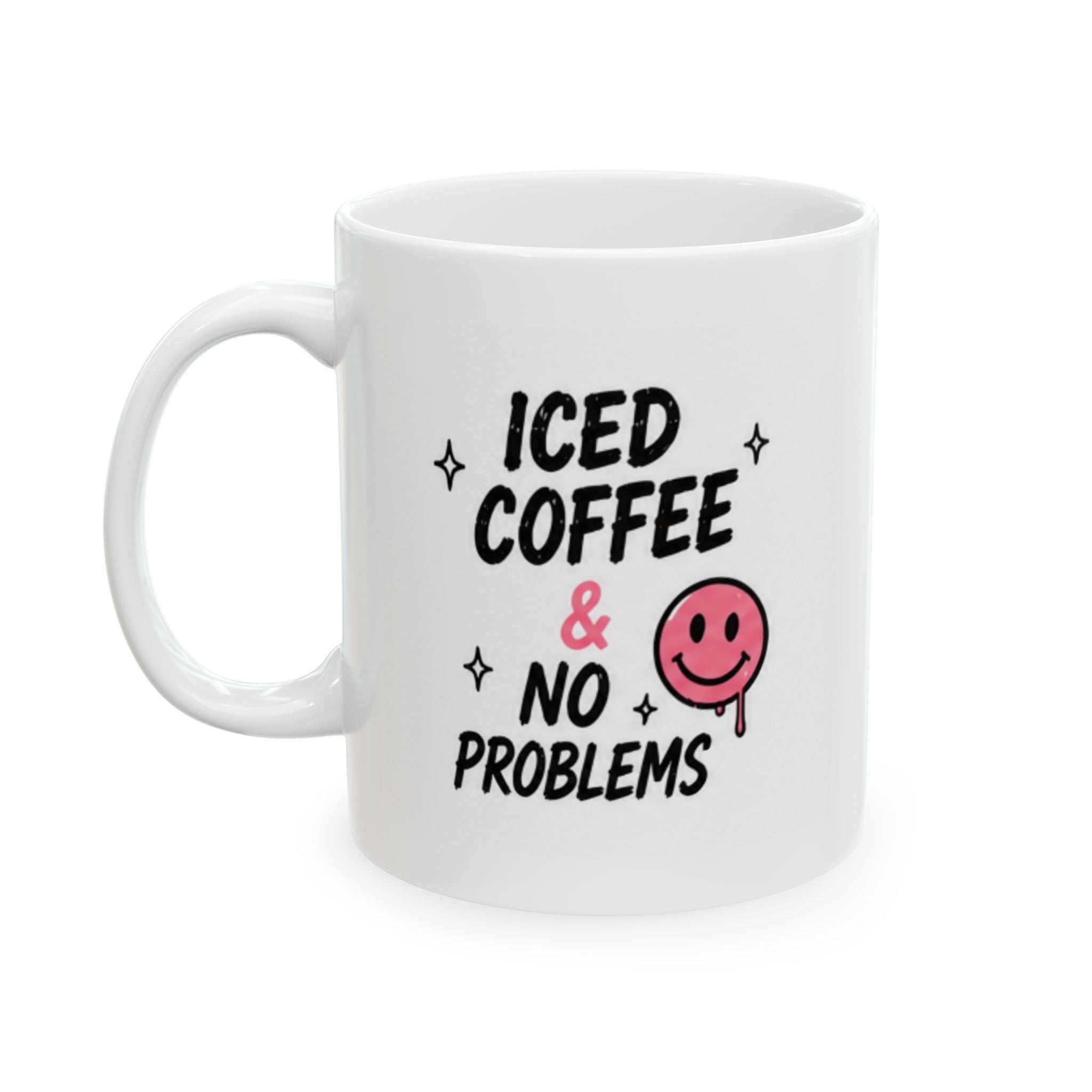 iced coffee & no problems Mug | Funny Coffee Mug | Iced Coffee Lover Gift | Cute Coffee Cup | Coffee Addict Mug | Ceramic Mug