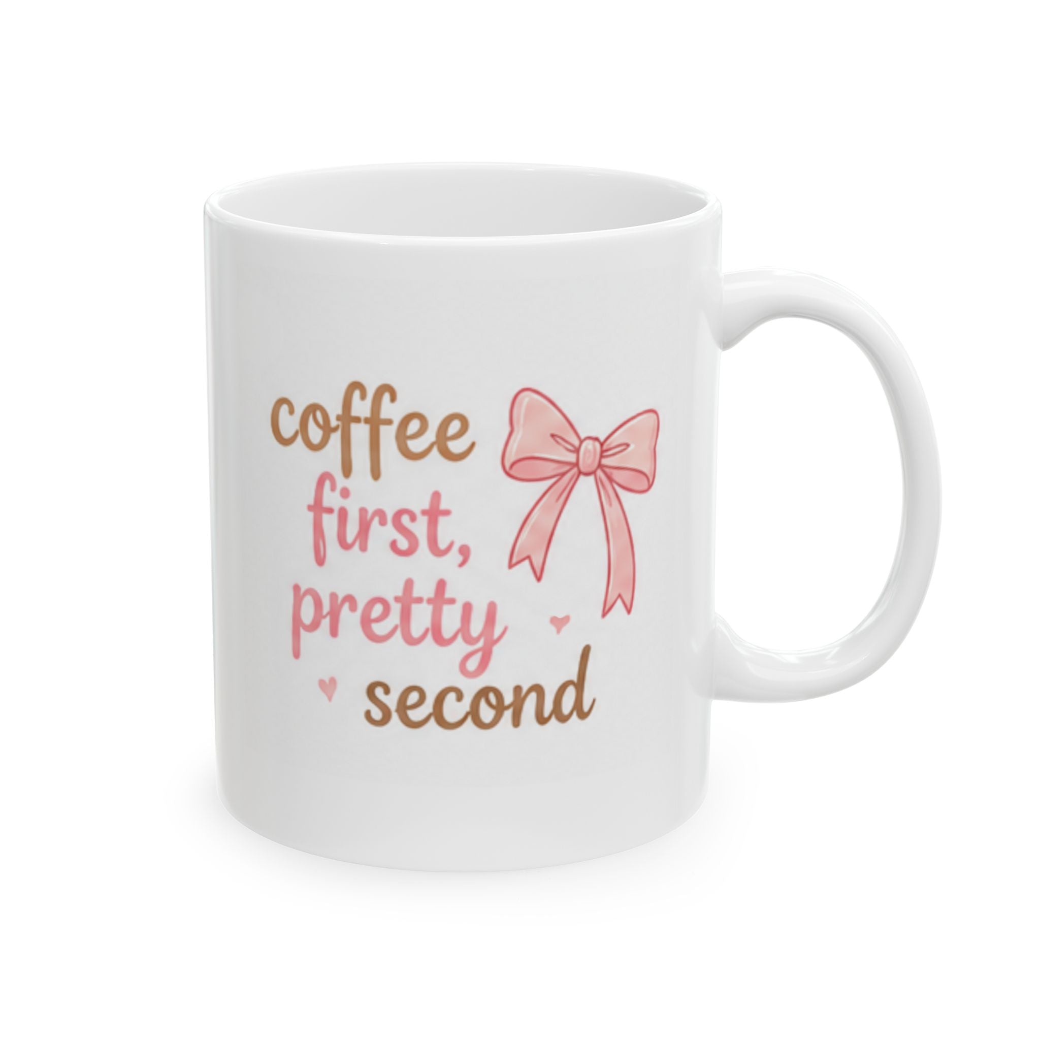 coffee first, pretty second Mug | Cute Girly Coffee Mug | Pink Aesthetic Coffee Cup | Coffee Lover Gift | Feminine Ceramic Mug