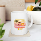 vacation mode ON Summer Mug | Cute Coffee Mug | Beach Coffee Cup | Iced Coffee Mug | Summer Gift | Ceramic Mug