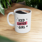 iced coffee girl Mug | Funny Coffee Mug | Iced Coffee Lover Gift | Cute Coffee Cup | Coffee Addict Mug | Ceramic Mug