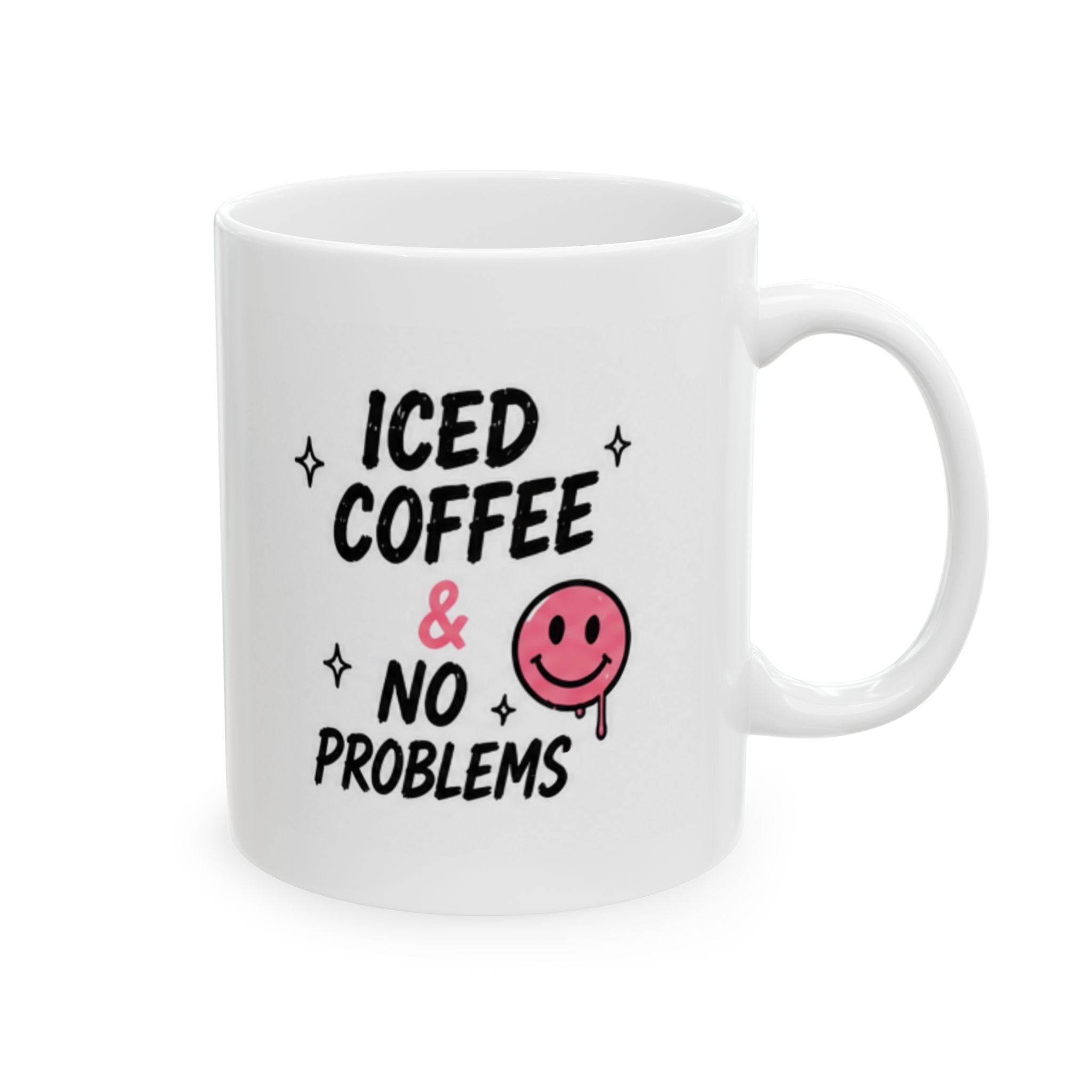 iced coffee & no problems Mug | Funny Coffee Mug | Iced Coffee Lover Gift | Cute Coffee Cup | Coffee Addict Mug | Ceramic Mug