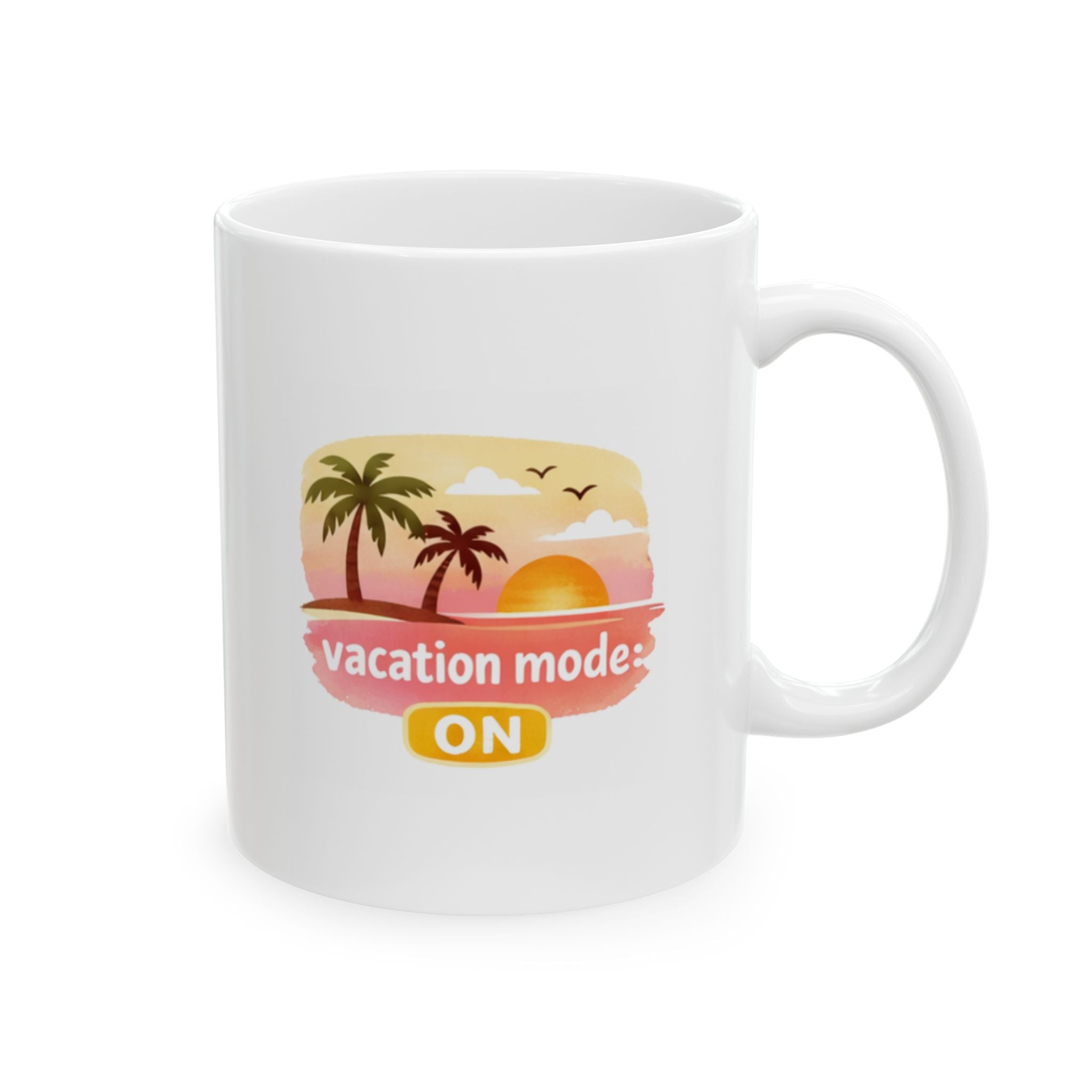 vacation mode ON Summer Mug | Cute Coffee Mug | Beach Coffee Cup | Iced Coffee Mug | Summer Gift | Ceramic Mug