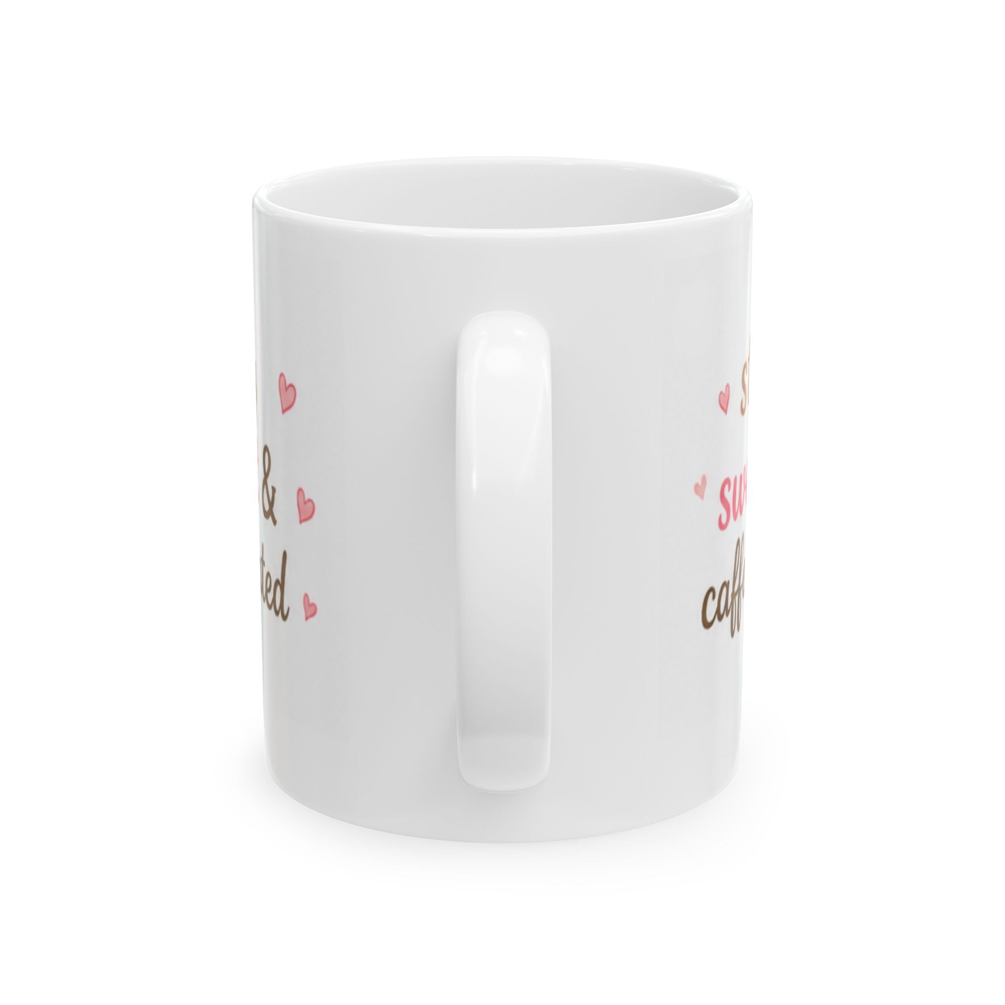 stay sweet & caffeinated Mug | Cute Girly Coffee Mug | Pink Aesthetic Coffee Cup | Coffee Lover Gift | Feminine Ceramic Mug