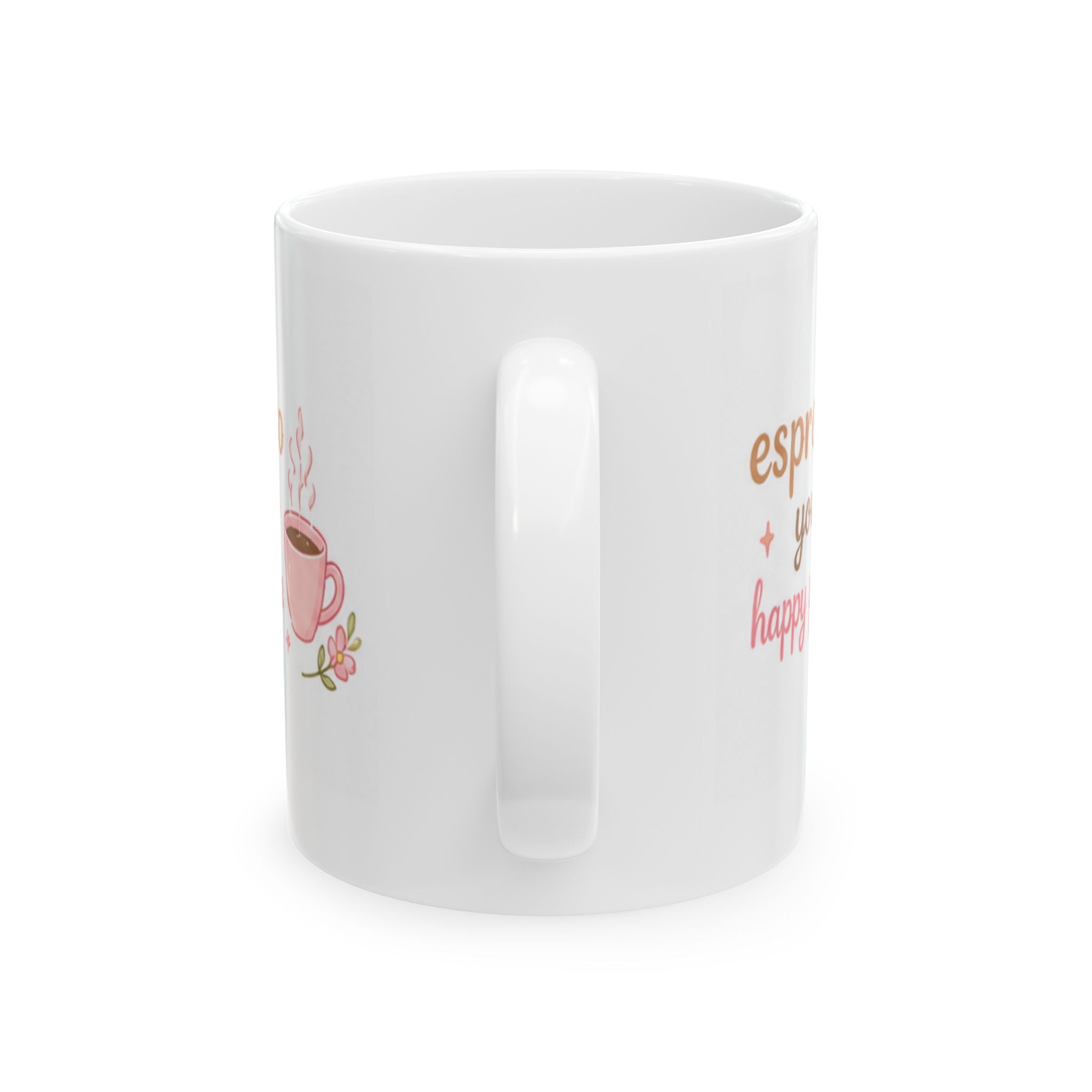 espresso your happy place Mug | Cute Girly Coffee Mug | Pink Aesthetic Coffee Cup | Coffee Lover Gift | Feminine Ceramic Mug