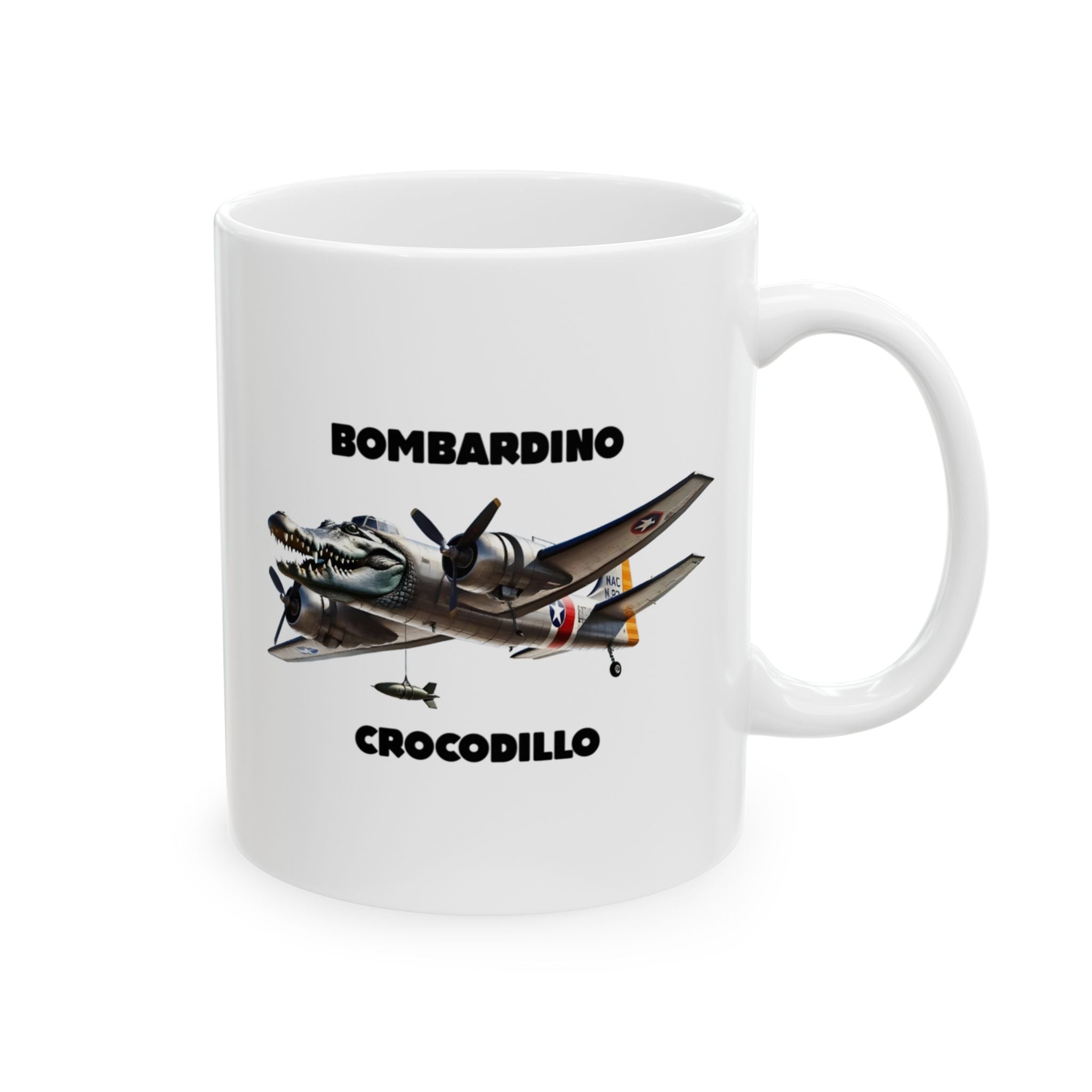 Bombardino Crocodillo Mug | Italian Brainrot Mug | Funny Meme Coffee Mug | Viral TikTok Gift | Ceramic Coffee Cup